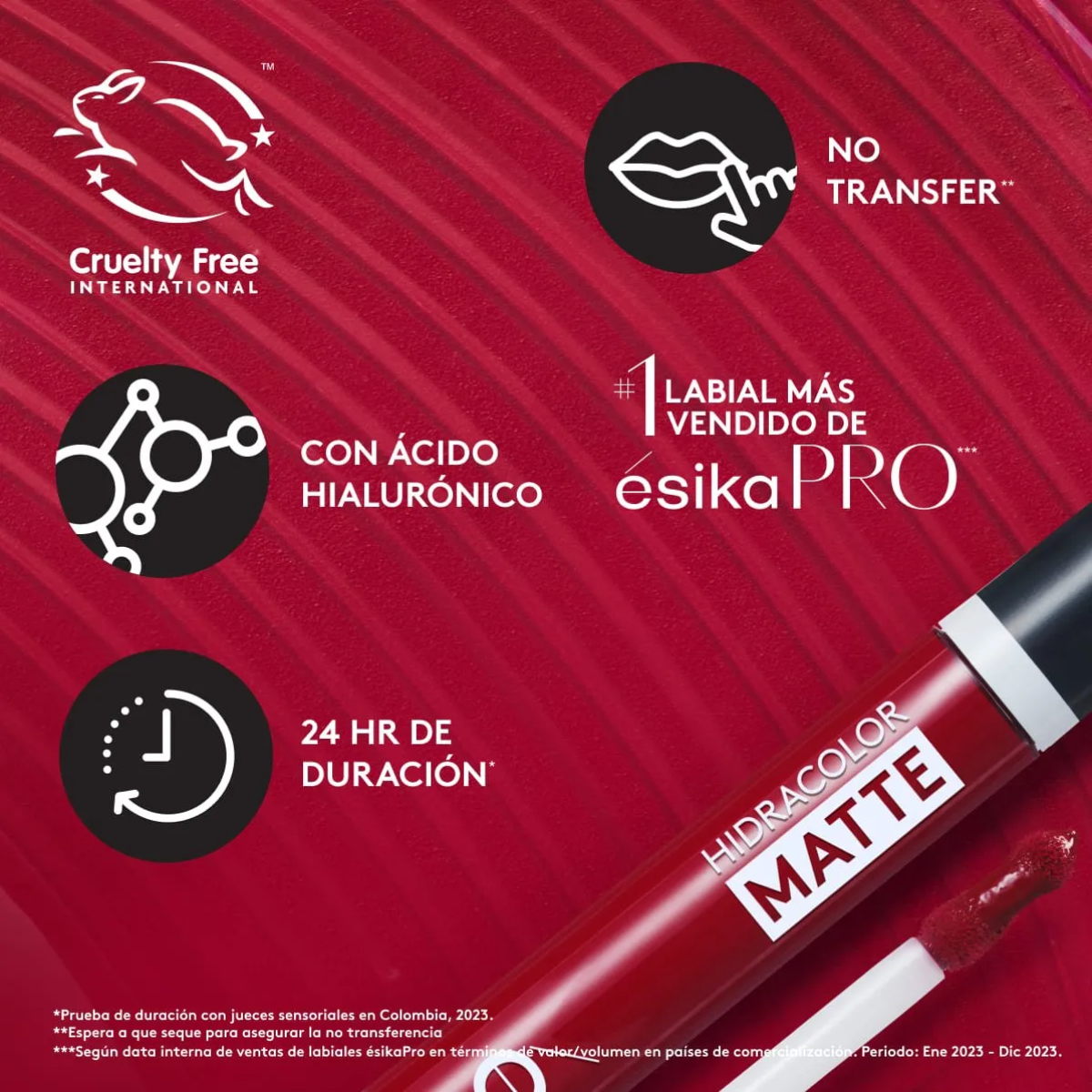 Labial Líquido Hidracolor Matte - Nude Intrépido Ésika 6ml