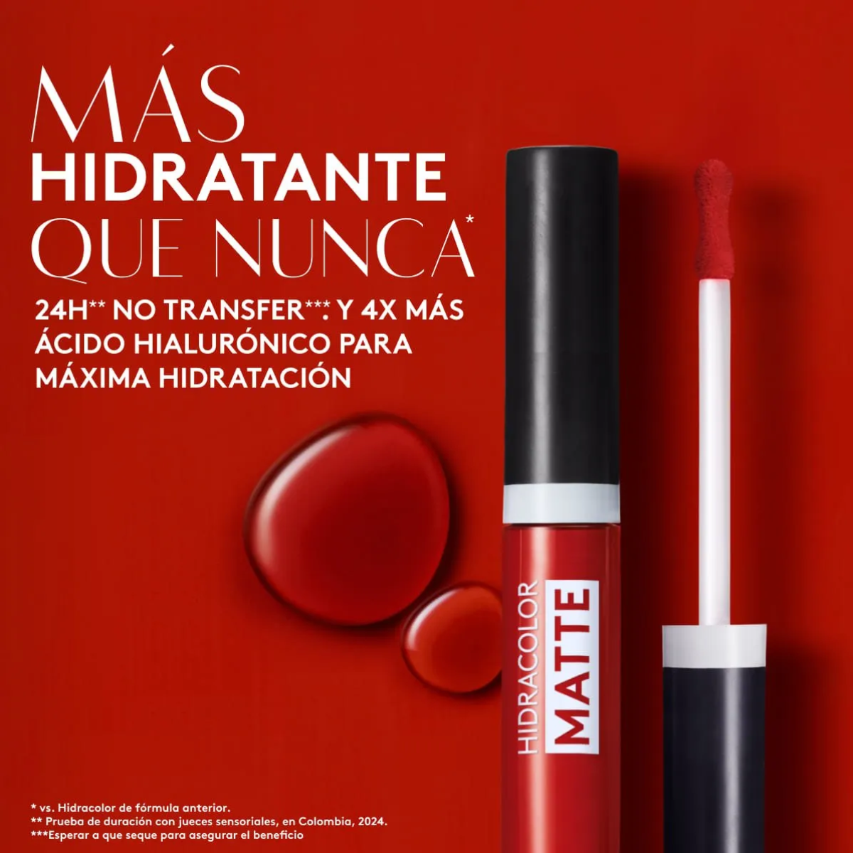 Labial Líquido Hidracolor Matte - Rojo Carmín Ésika 6ml