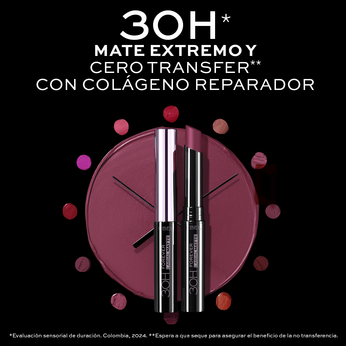 Labial Forever Barra Color Rosé Intense L'Bel 2g