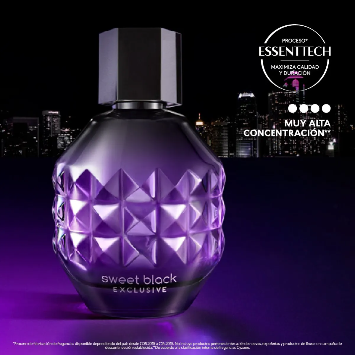 Perfume Sweet Black Exclusive EAU de Parfum Colonia para Dama Cyzone 50ml