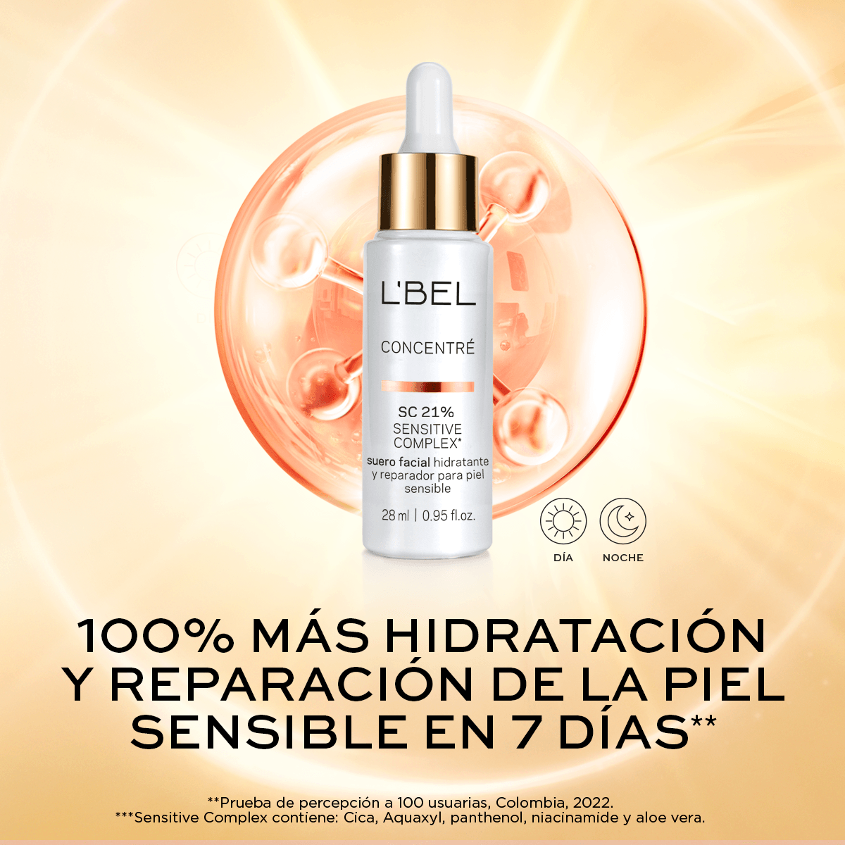 Suero Facial Piel Sensible Concentré 21% - Hidrata Y Repara Día/noche