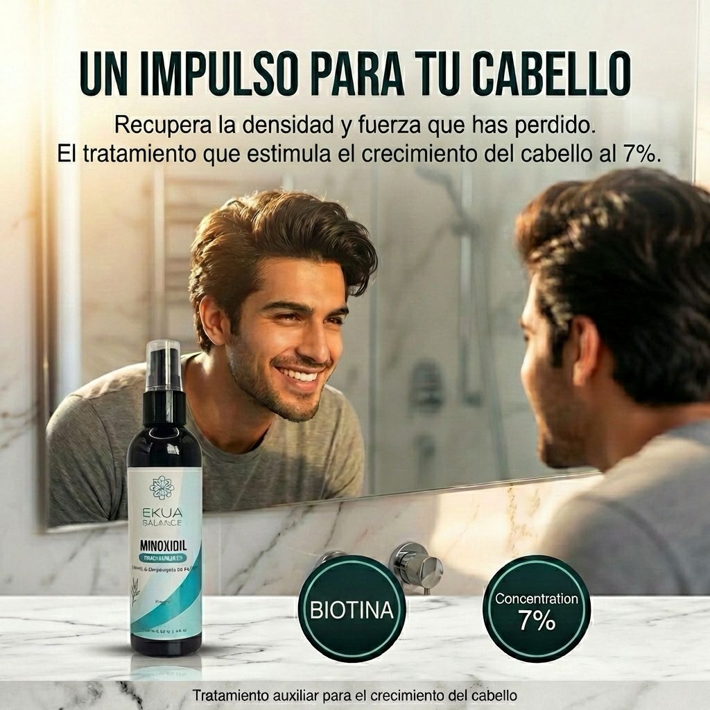 Minoxidil 7% Tónico Capilar Anticaída con Biotina y Vitaminas 120 ml
