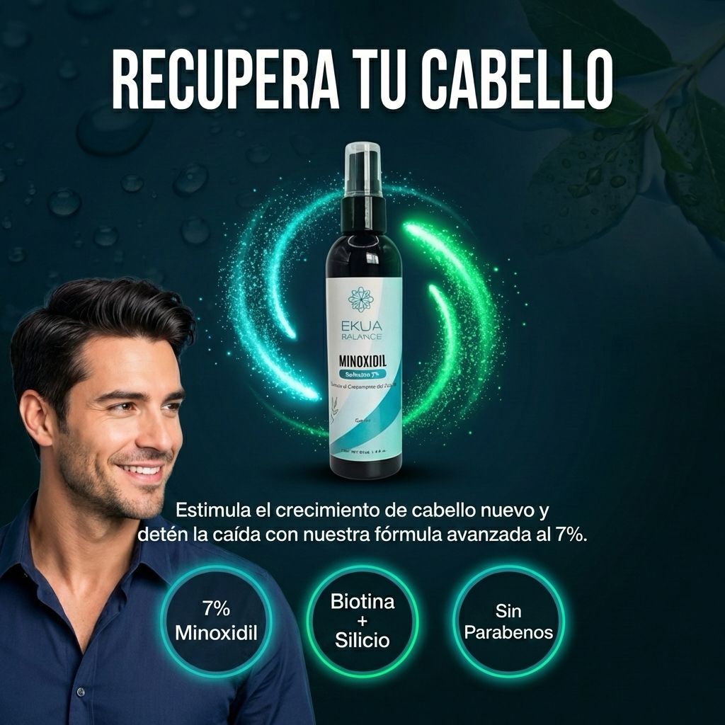 Minoxidil 7% Tónico Capilar Anticaída con Biotina y Vitaminas 120 ml