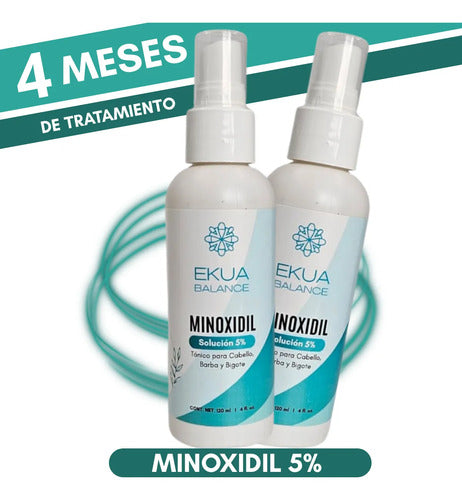 Minoxidil 5% Ekua Balance Tratamiento Auxiliar Capilar 120 ml pack de 2