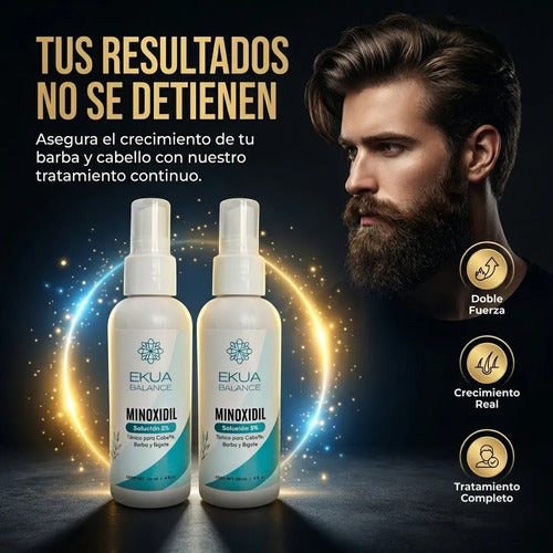 Minoxidil 5% Ekua Balance Tratamiento Auxiliar Capilar 120 ml pack de 2